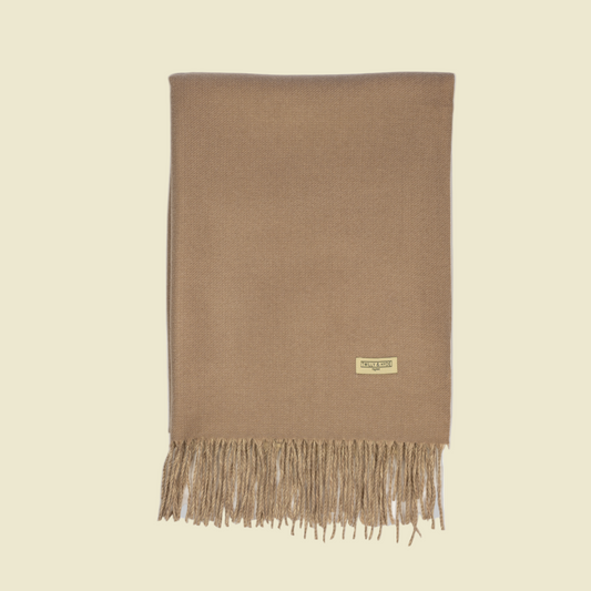 Caramel Whisper Cashmere-Feel Plaid Scarf