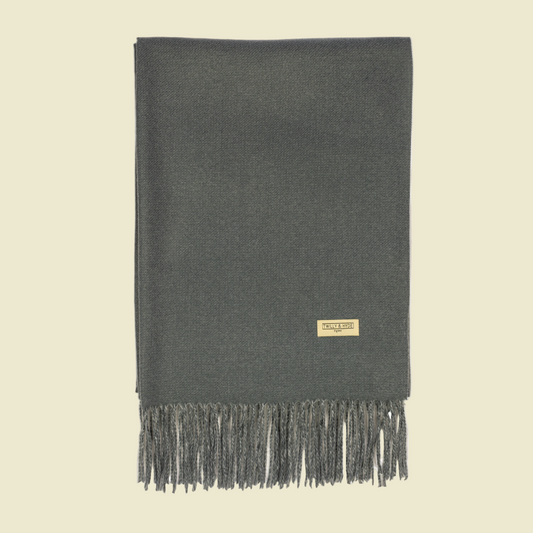 Silver Mist Cashmere-Feel Plaid Scarf