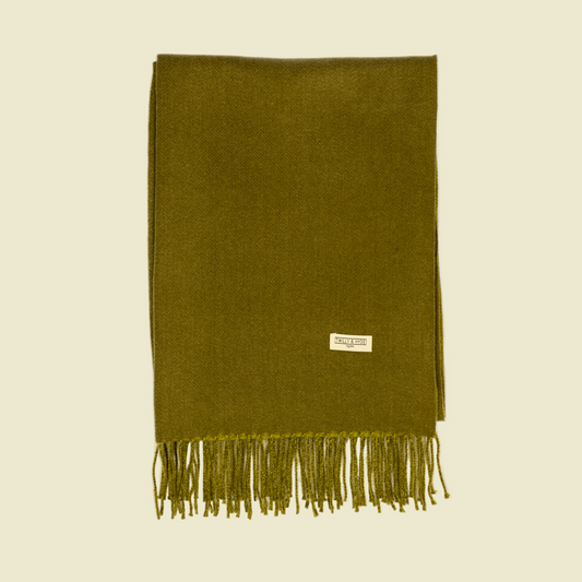 Olive Grove Cashmere-Feel Plaid Scarf