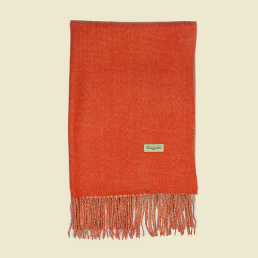 Spiced Clementine Cashmere-Feel Plaid Scarf